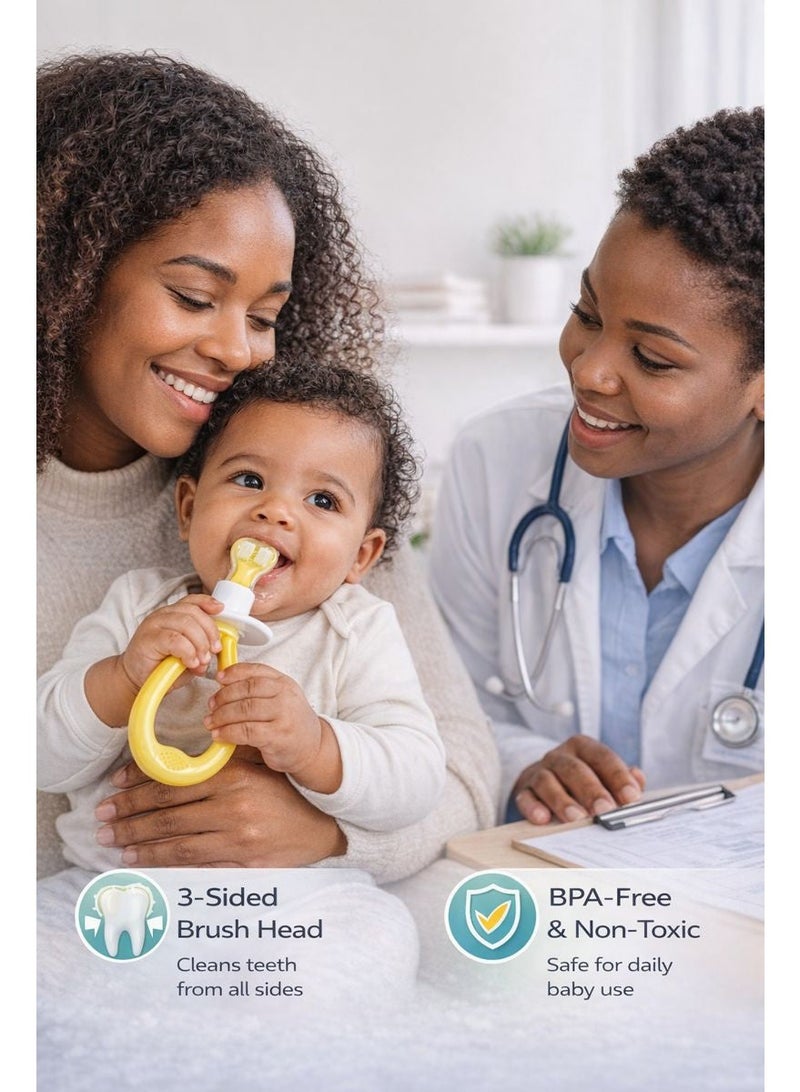 Turtees Baby Three-Sided Soft Bristle Toothbrush for Infants 6+ Months | BPA-Free Gentle Oral Care | Safety Stopper Design | Co-Designed with Child Dental Experts - Image 2